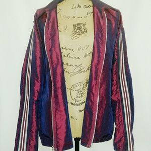 Two Tone Shine Stripe Sleeve Detail Windbreaker